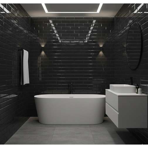 Rivestimento Mainzu Bissel Nero lucido 10x30 cm – Piastrella Diamantata