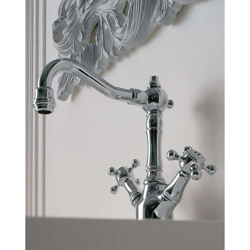 Robinet de lavabo monotrou à col tournant, chromé - KENT 2, Zazzeri