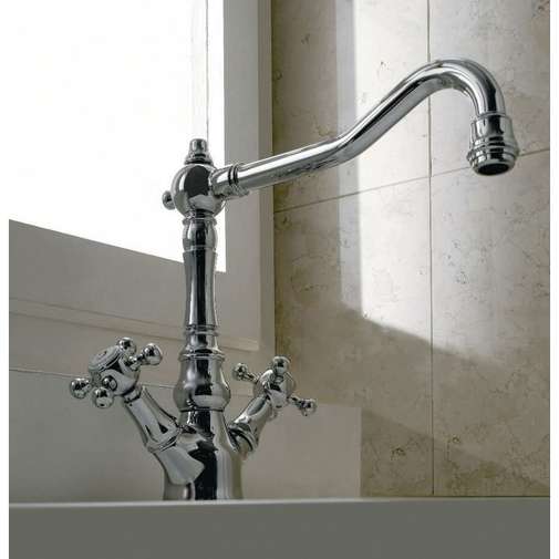 Robinet de lavabo monotrou à col tournant, chromé - KENT 2, Zazzeri