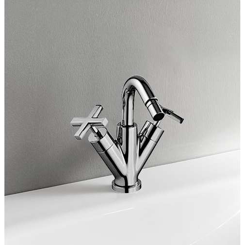 Robinet pour bidet moderne, monotrou, chromé - Line, Rubinetterie Treemme
