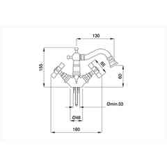 Robinet pour bidet monotrou avec vidage automatique Princeton 844 Bugnatese
