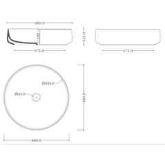 Round countertop ceramic washbasin Ø48 - Cognac COL002 by Artceram