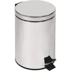 Round toilet paper bin 5lt, chromed steel - Poubelle, Colombo Design