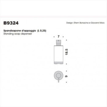 Rounded countertop soap dispenser, in acid-etched glass and chrome finish - Nordic, Colombo Design