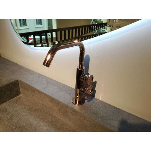 Rubinetto lavabo monoforo senza scarico, roseè lucido - Tibò, Geda