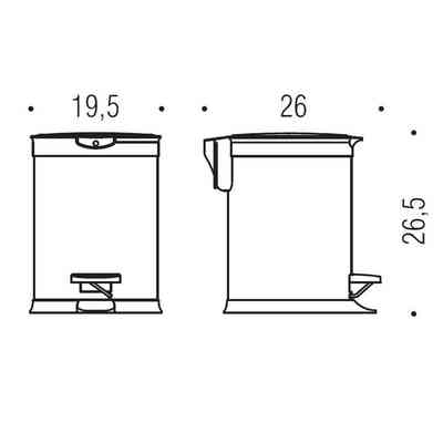 Runder Toilettenpapierbehälter 3lt, gebürsteter Stahl, mit Absenkautomatik - Poubelle, Colombo Design