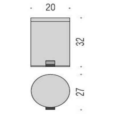 Runder Toilettenpapierbehälter 5lt, verchromter Stahl - Poubelle, Colombo Design