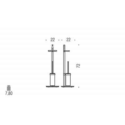 Salle de bain autoportante complète avec porte-rouleau et porte-brosse WC en verre opaque - Planets, Colombo Design
