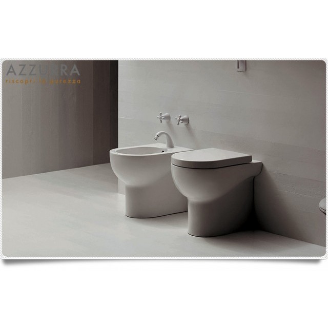 Ceramica Azzurra Serie Nuvola.Sanitari A Terra Filomuro Salvaspazio Stile Moderno Vaso Bidet E Sedile Originale Mini Nuvola Azzurra Ceramica