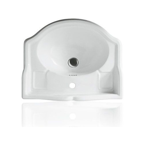 Sanitari Arcade Lavabo sospeso 58 cm design classico in ceramica bianca Simas