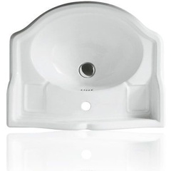 Sanitari Arcade Lavabo sospeso 58 cm design classico in ceramica bianca Simas