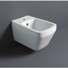 Sanitari sospesi minimale: vaso rimless, bidet monoforo e coprivaso - Baden Baden, Simas