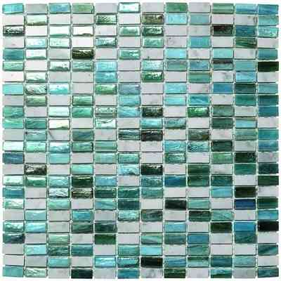 Schiefer und tiffanyblaues Glaswandmosaik 31,8x32,2 - Tiffany Boxer