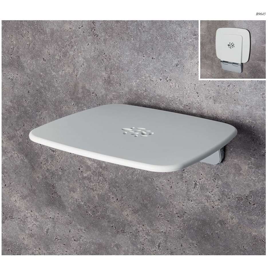 Schwarzer klappbarer Duschsitz mit rutschfestem Sitz, belastbar bis 160 kg - Colombo Design