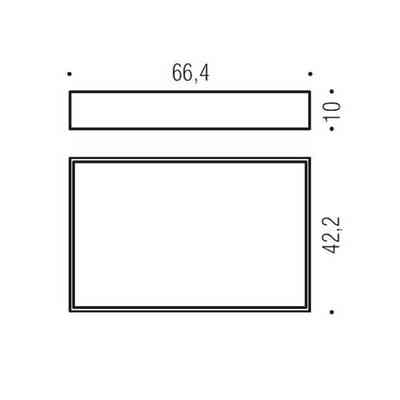 Schwarzes Kunstleder-Ablagefach 66x42 Einrichtungszubehör, Colombo Design