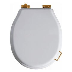 Sedile coprivaso bianco con cerniere bronzo - Lante, Simas