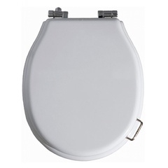 Sedile coprivaso bianco con cerniere cromate - Lante, Simas