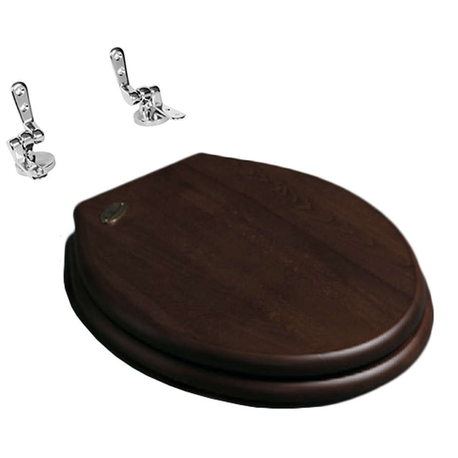 Sedile coprivaso classico legno con cerniere cromate - Londra, Simas