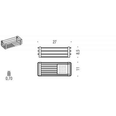 Seifenhaltergitter für Dusche, verchromt, für Wand - Colombo Design