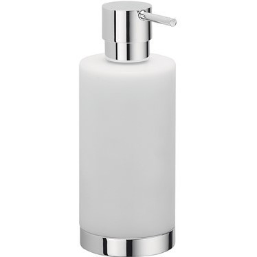 Seifenspender für den Tisch, mattweiße Keramik mit Chrom-Finish - Nordic, Colombo Design