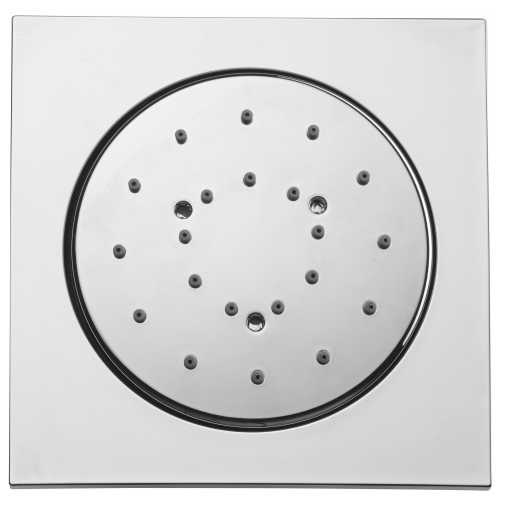 Seitlicher Duschkopf, 10 cm verstellbar, eingebaute quadratische Halterung - Tondo Reg, Bossini