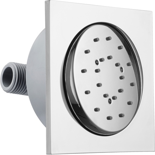 Seitlicher Duschkopf, 10 cm verstellbar, eingebaute quadratische Halterung - Tondo Reg, Bossini