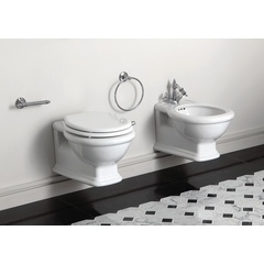 Set sanitari sospesi: vaso, bidet e sedile bianco - Lante, Simas