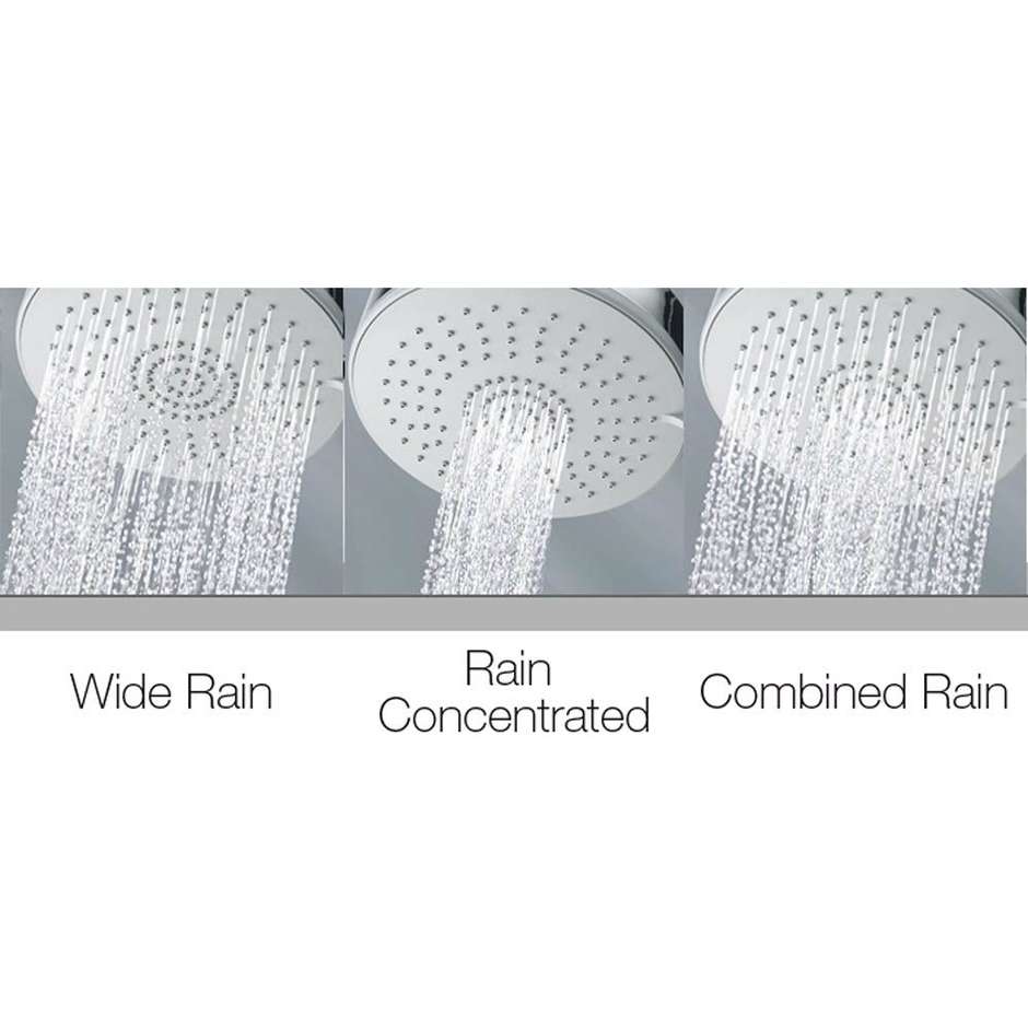 Shower arm 30 cm round shower head 14 cm with 3 jets - Dinamic, Bossini