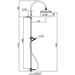 Shower column with 23 cm shower head and sliding handshower, gold - Retro, Bossini