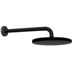 Shower head 25 cm with wall arm, in matt black abs - Elios, Bossini