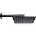 Shower head 28x28 cm, square wall arm 40 cm matt black - Cosmo, Bossini