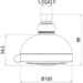 Shower head with 3 jets diam. 10 cm, for low pressure systems, universal connection - Rondo, Bossini