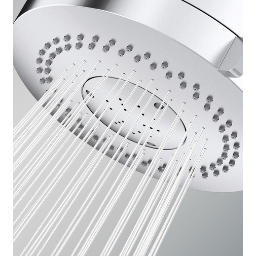 Shower head with 3 jets diam. 10 cm, for low pressure systems, universal connection - Rondo, Bossini