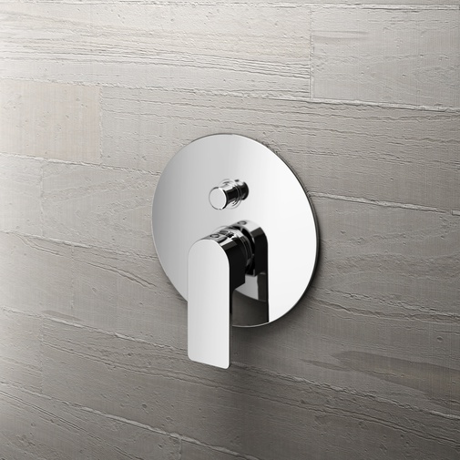 Shower mixer with diverter complete with chromed external part and built-in part - Teo, Geda