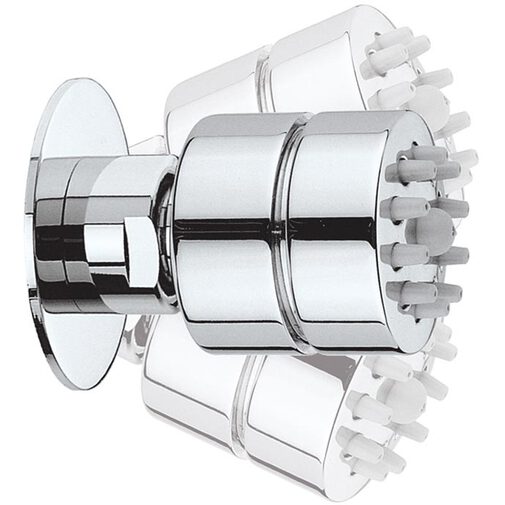 Side brushed nickel shower head with anti-limestone, adjustable - Tondo Gom, Bossini