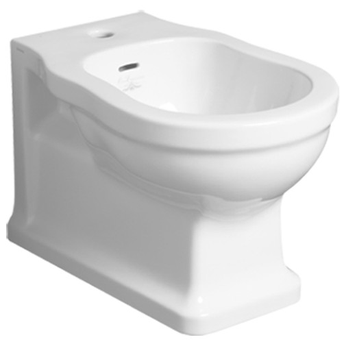 Simas Londra Glossy White Ceramic Wall-Hung Bidet - Classic Single Hole