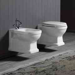 Simas Londra Glossy White Ceramic Wall-Hung Bidet - Classic Single Hole