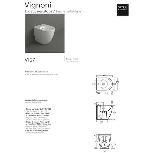 Simas Vignoni XS Stand-Bidet (VI27)
