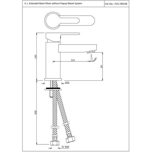 Single hole basin mixer without pop-up waste Fusion Jaquar chrome
