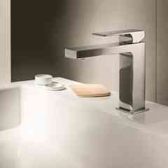 Single hole basin mixer without waste, brushed steel - Mint Acc by Fantini