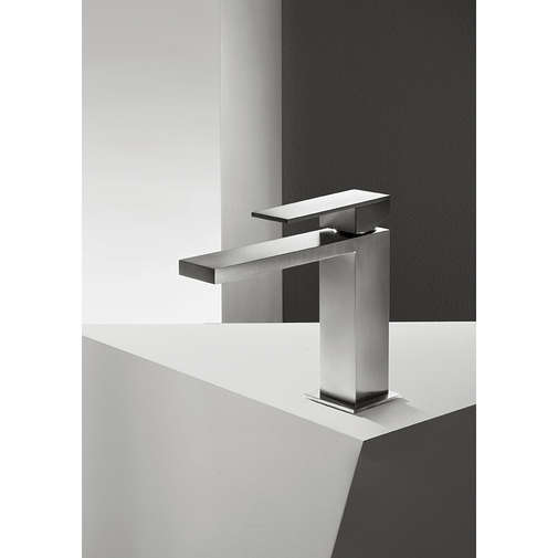 Single hole basin mixer without waste, brushed steel - Mint Acc by Fantini