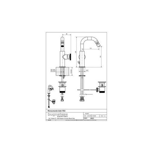 Single hole bidet mixer Millenovecinquanta 4623 Bugnatese stainless steel