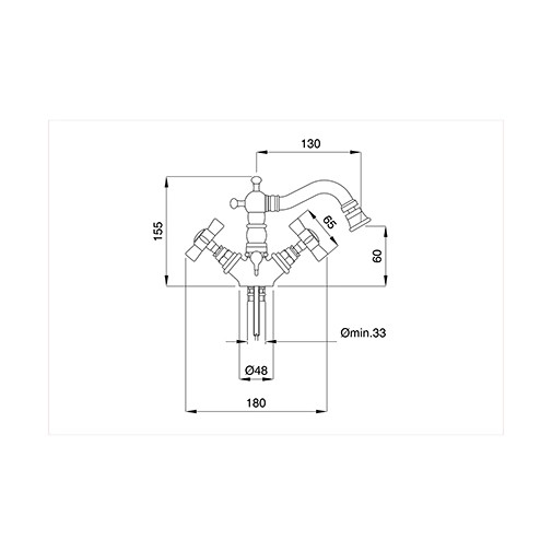 Single hole bidet tap with automatic waste Princeton 844 Bugnatese