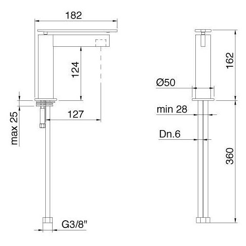 Single-lever mixer Treemme taps blind head Time Chrome