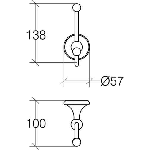 Single wall coat stand, chrome - Venessia, Lineabeta