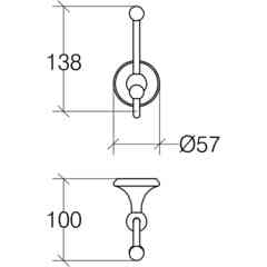 Single wall coat stand, chrome - Venessia, Lineabeta