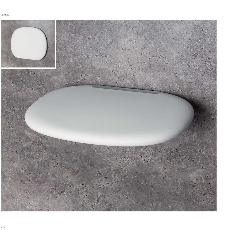 Siège de douche rabattable blanc de style contemporain, capacité jusqu'à 130kg - Colombo Design