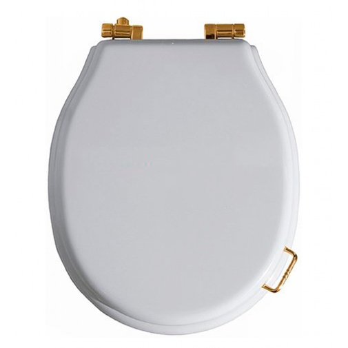 Siège de toilette blanc avec charnières en bronze - Lante, Simas