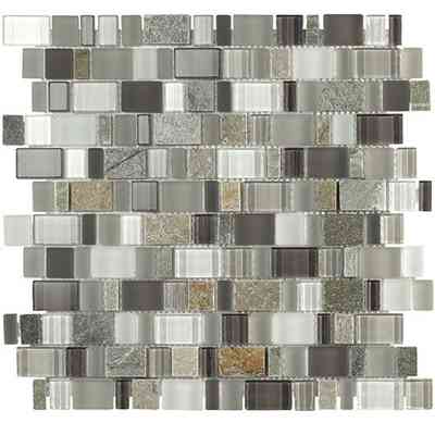 Slate and glass mosaic, for walls, ice effect, Ice 30x30 cm - Multiglass, Boxer