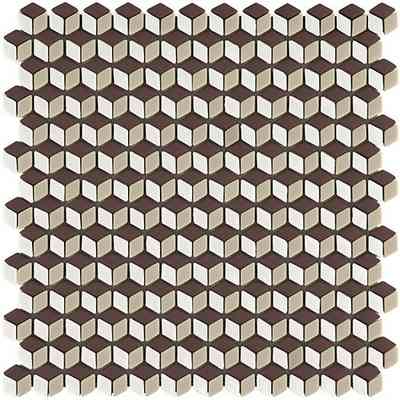 Small size 3D effect recycled glass mosaic for floor and wall Moka 30x30 cm - 3D, Boxer